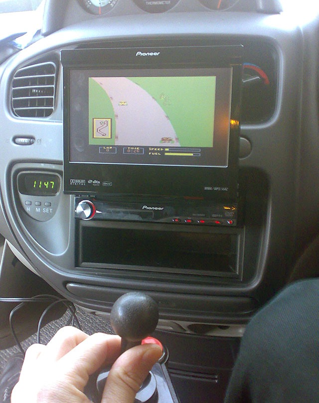 Don't play with your joystick in the car!