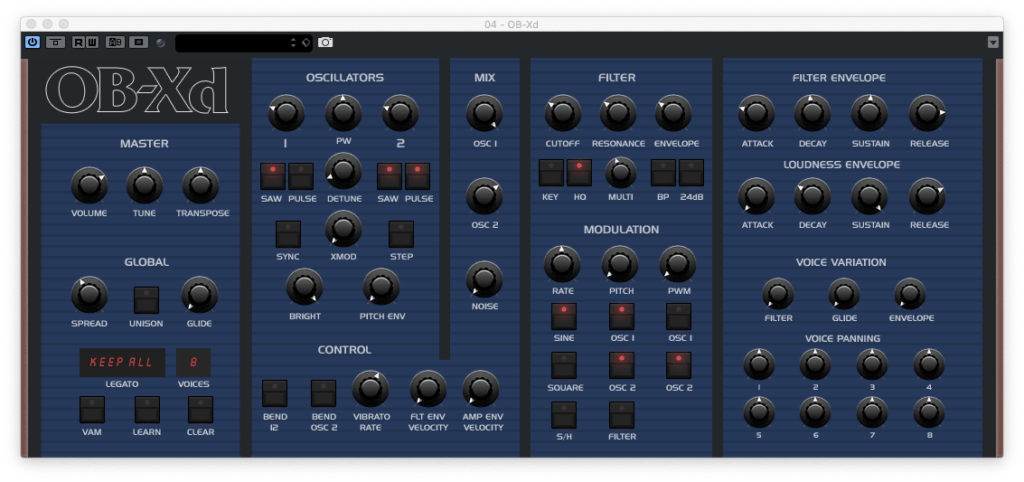 OB Xd VST from discoDSP