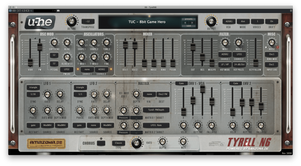 Tyrell N6 - free virtual analogue syntheszier