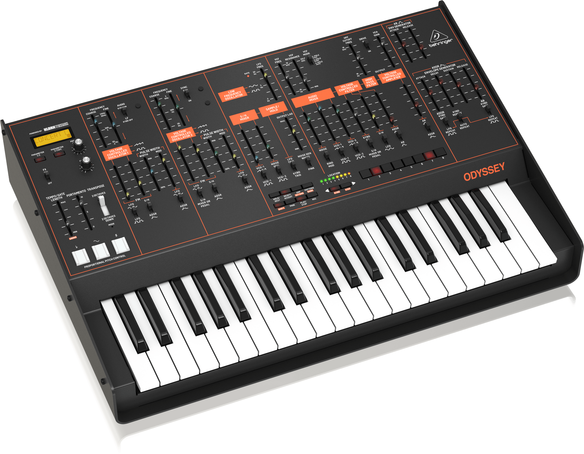 The Behringer Odyssey features full-size keys and effects, unlike Korg's recreation