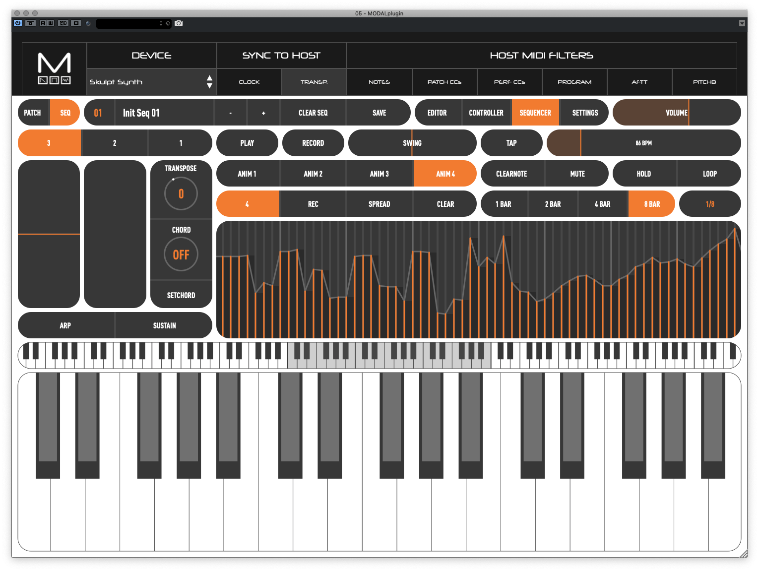 The Animation sequencer in Modal app/plugin