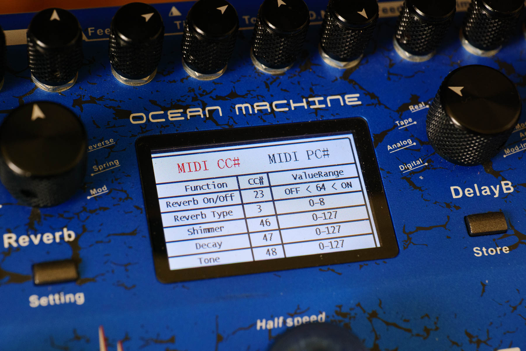 All that lovely exterior design - then those fonts. Why? Ocean Machine has a list of MIDI CC#s to save hunting for the manual when automating