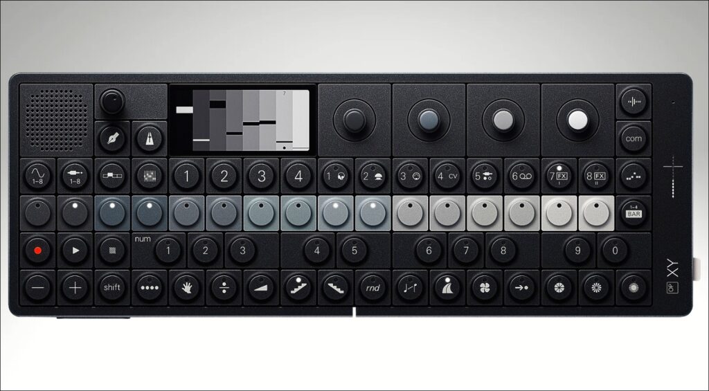 No, it's not a gradient to test your monitor's 10-bit support. The OP-XY has yet to be fully revealed, but the picture implies a blend of OP-Z and OP-1 workflows.