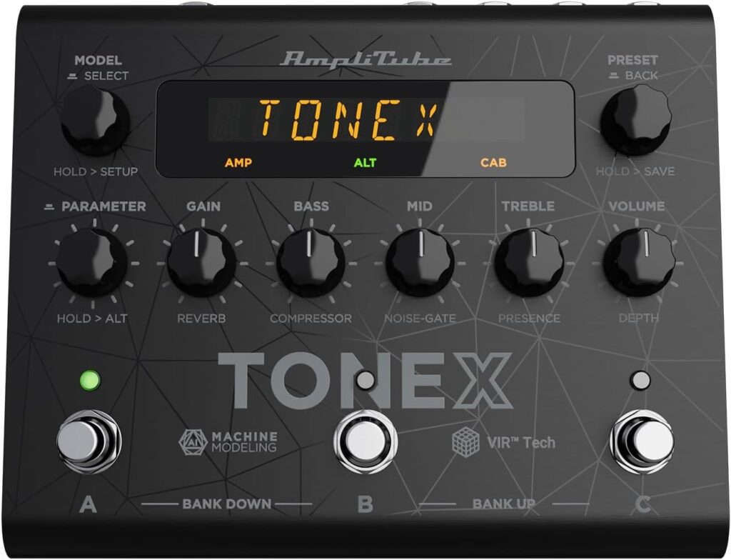 The ToneX pedal from IK Multimedia and Amplitube is a bit like a cheap Eventide H9 or UAS Apollo desktop alternative, with pre-amp, modelled effects and cabs, and a USB interface for loading Tone X models and effects chains